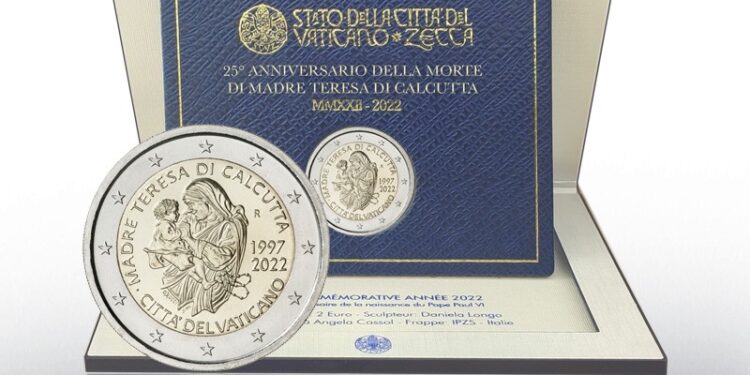 vatikani-nxjerr-monedhen-e-vecante-me-vlere-2-euro-me-portretin-e-nene-terezes