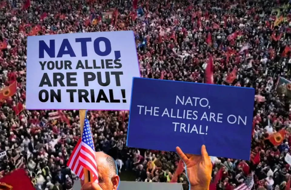 vec-thirrjes-ndaj-padrejtesise,-protesta-ne-hage-kerkoi-rindergjegjesimin-e-shteteve-te-nato-s-per-aleancen-ne-toke-e-qiell-me-uck-ne